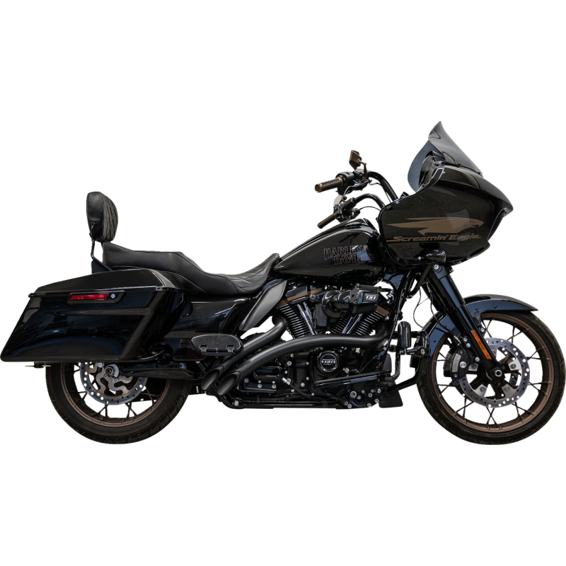 BASSANI XHAUST SWEEPER EXHAUST SYSTEM W/ SHIELDS - BLACK 1F21FB