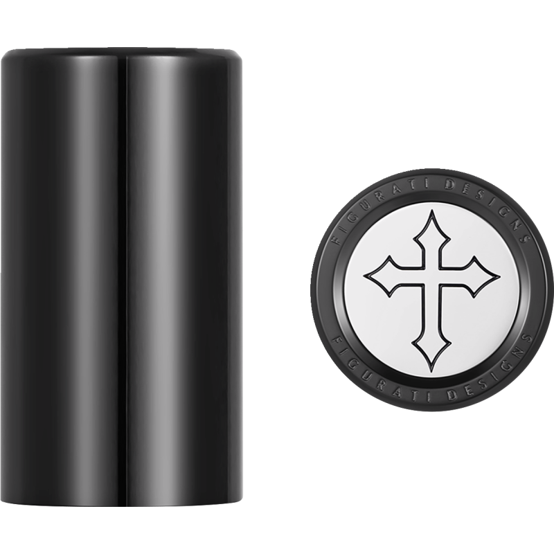 FIGURATI DESIGNS ND MAG DOCKING COVERS BLACK WITH CROSS 25.2X46.5MM FD41-DC-25.2/46.5-BLK