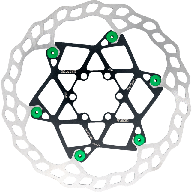 GALFER 180MM ,2MM BICYCLE FLOATING ROTOR W/GREEN BUTTONS DB013FLWG