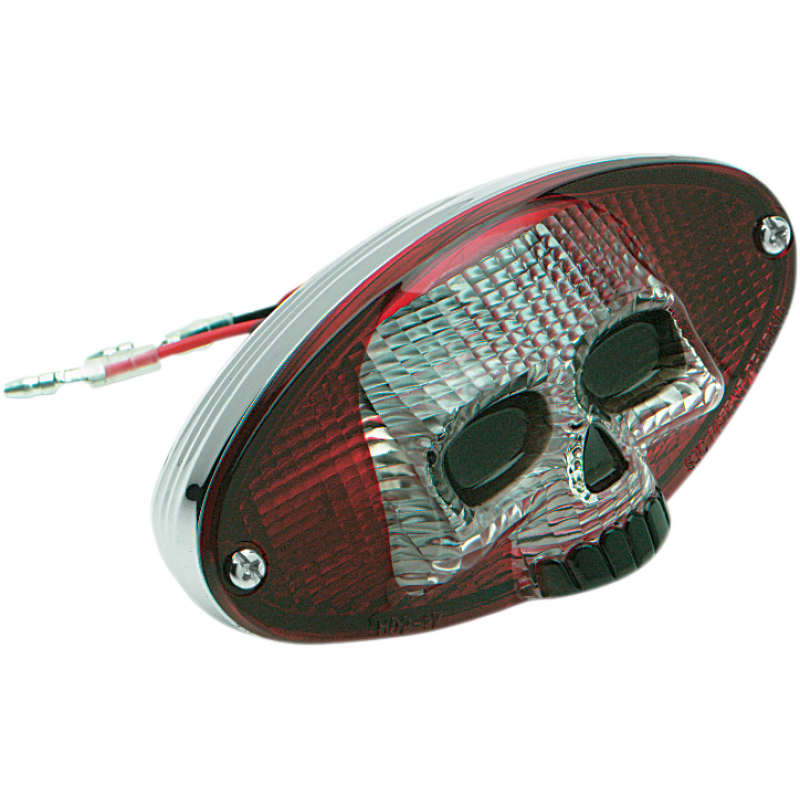 DRAG SPECIALTIES 3-D SKULL TAIL LIGHT W/RED BULB (EA) 0902-1242