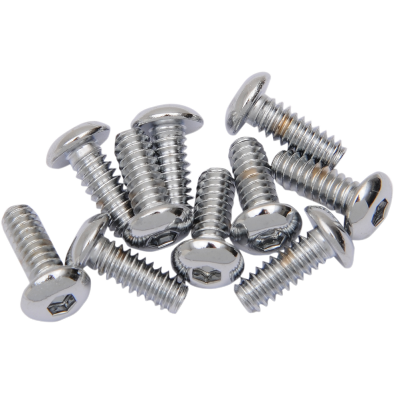 DRAG SPECIALTIES 10-24*1/2 BUTTON HD SCREW(10) CY-CHROME MPB394