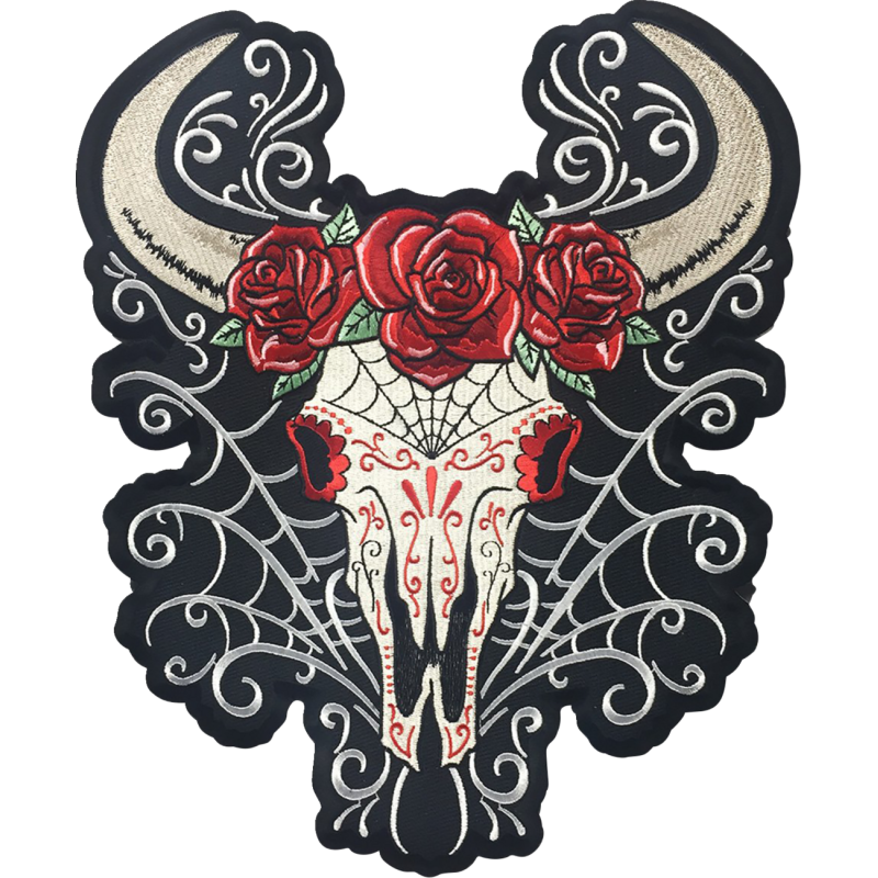 LETHAL THREAT D.O.D WESTERN SKULL LARGE EMBROIDERED PATCH - LARGE LT30228