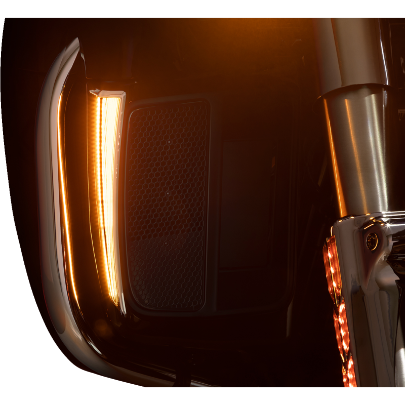 CIRO LLC LOWER FAIRING LIGHTS - CHROME 45800