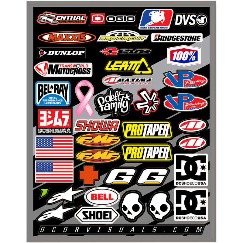 D'COR VISUALS DECAL SHEET HELMET LOGOS 40-90-104