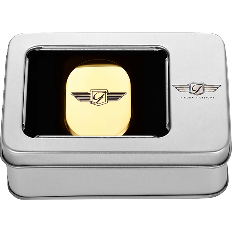 FIGURATI DESIGNS BACK FENDER COVER GOLD WITH FIGURATI DESIGNS LOGO-LEFT FD01-AC-GLD-LT