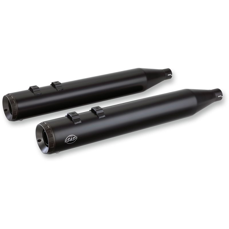 S&S CYCLE MUFFLERS,GRAND NATI E/CAPS,4",BLK 2017-'19 M8 FLHT 550-0694