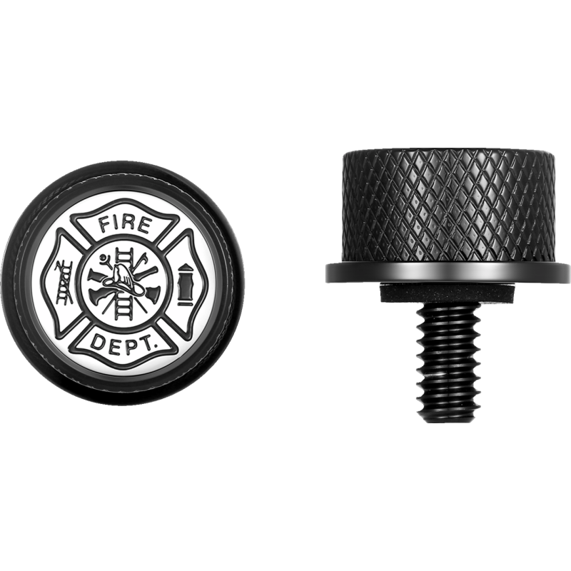 FIGURATI DESIGNS SEAT SCREW BLACK WITH 3M MALTESE CROSS-FIRE INSERT FD74-SEAT_SCREW-BLK