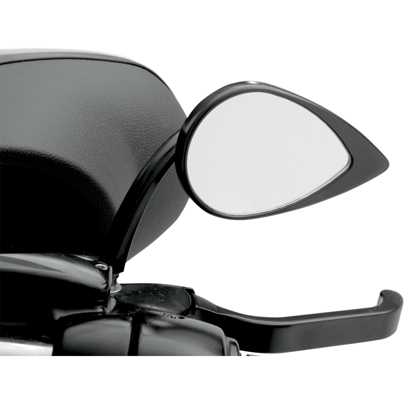 DRAG SPECIALTIES TEARDROP MIRROR BLK SHORT STEM (EA) 0640-0390