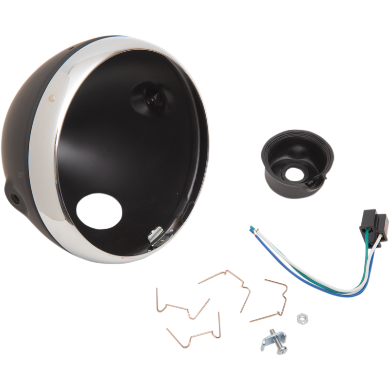 EMGO H/LAMP LUCAS 7" SHELL BLK 66-65068