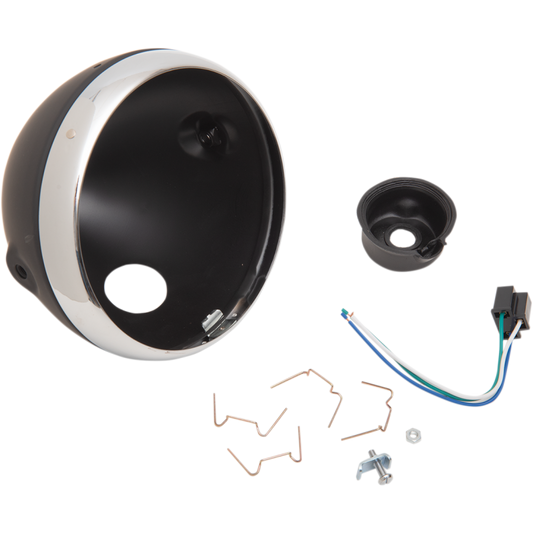 EMGO H/LAMP LUCAS 7" SHELL BLK 66-65068