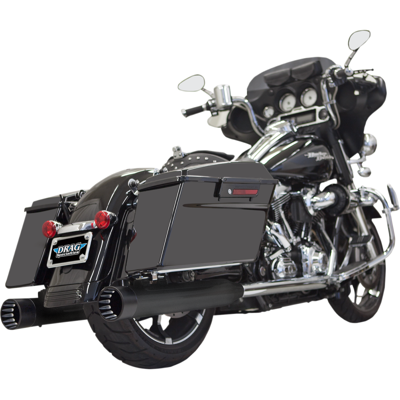 BASSANI XHAUST 95-16 FLH/FLT DNT 4" SO STR BLK/BLK*2 1F7DNT5B
