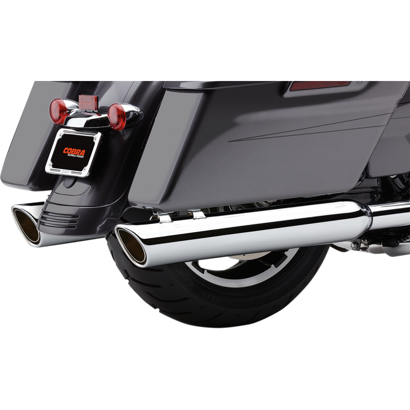 COBRA 95-16 FLH/FLT 4" TWIN SO CHROME*2 6106