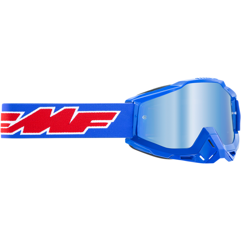 FMF FMF POWERBOMB GOGGLE ROCKET BLUE - MIRROR BLUE LENS F-50037-00002