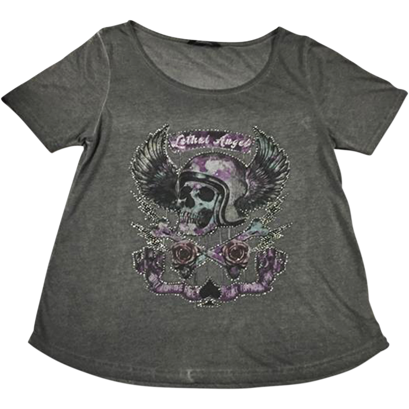 LETHAL THREAT TEE WMN SINWHEELS GRY XL LA20613XL