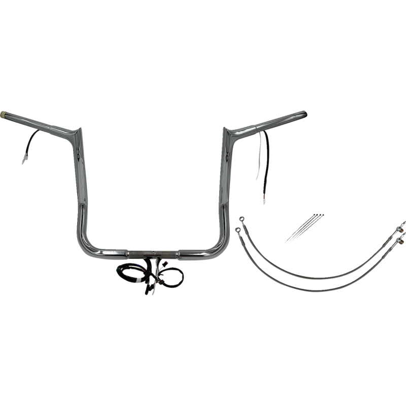 FAT BAGGERS INC HANDLEBAR KIT - POINTED TOP - 14" - CHROME 902214