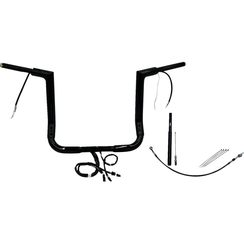 FAT BAGGERS INC HANDLEBAR KIT - FLAT TOP - 14" - BLACK 612014-B