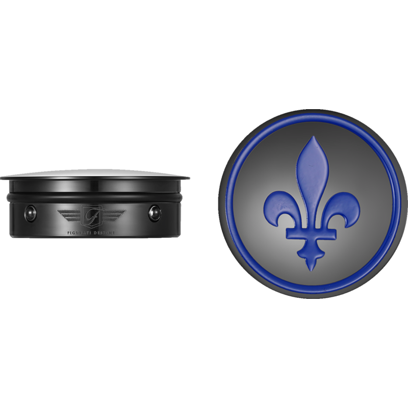 FIGURATI DESIGNS BLUE FLEUR-DE-LIS SWING ARM COVER BLACK FD05-BK