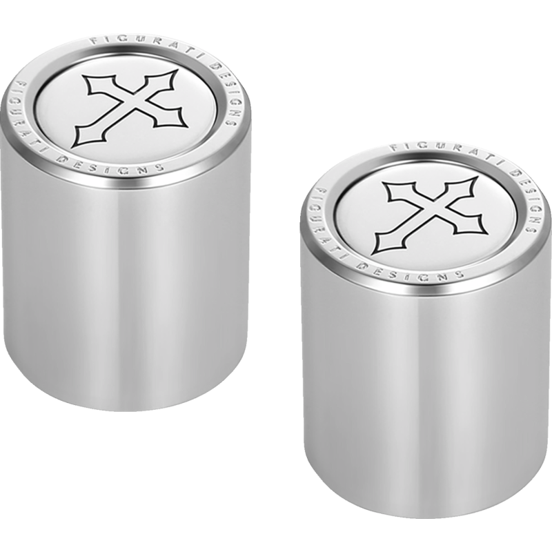 FIGURATI DESIGNS ND MAG DOCKING COVERS SILVER WITH CROSS-27.2X32MM FD41-DC-27.2/32-SS