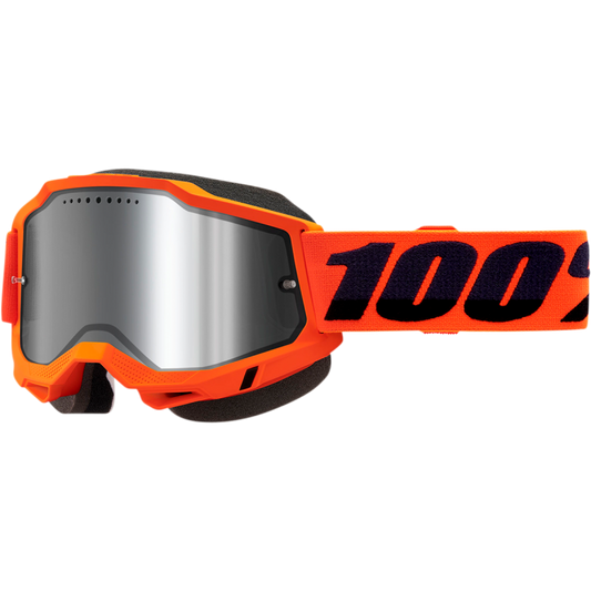 100% ACCURI 2 SNOWMOBILE GOGGLE ORANGE - MIRROR SILVER LENS 50022-00004