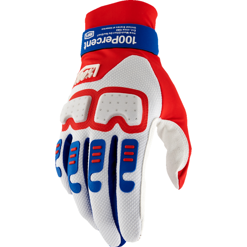 100% LANGDALE GLOVES RED/WHITE/BLUE - S 10029-00006