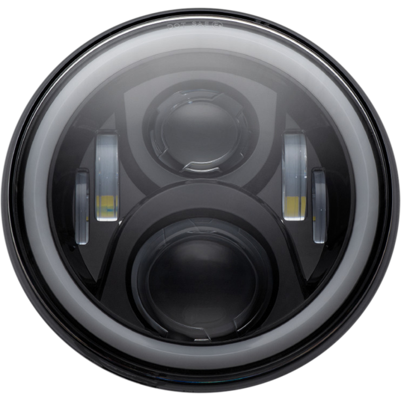 CUSTOM DYNAMICS HEADLAMP 7"LED HALO BLK CD-7-13-B