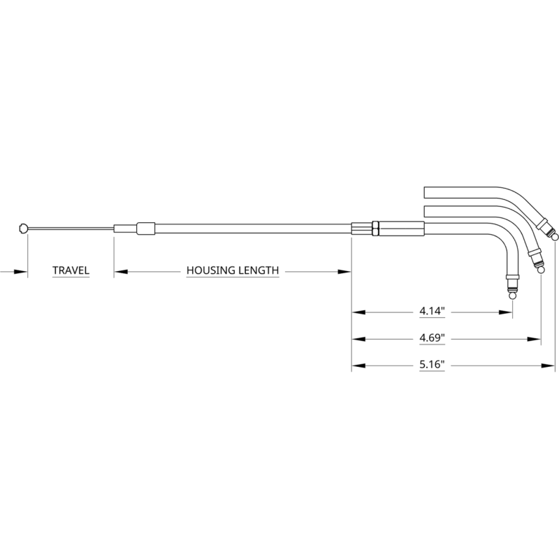DRAG SPECIALTIES S/STEEL FL THROTTLE CABLE 5332100B