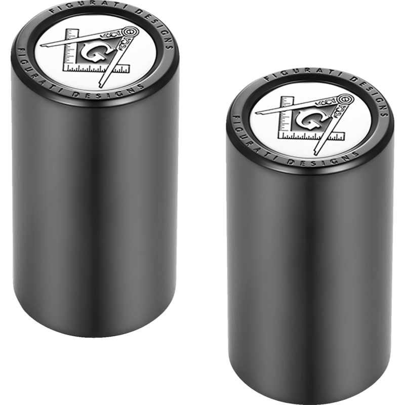 FIGURATI DESIGNS ND MAG DOCKING COVERS BLACK WITH MASONIC 25.2X46.5MM FD42-DC-25.2/46.5-BLK