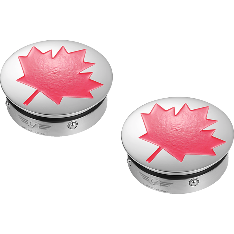 FIGURATI DESIGNS RED MAPLE LEAF SWING ARM COVER SILVER FD03-SS