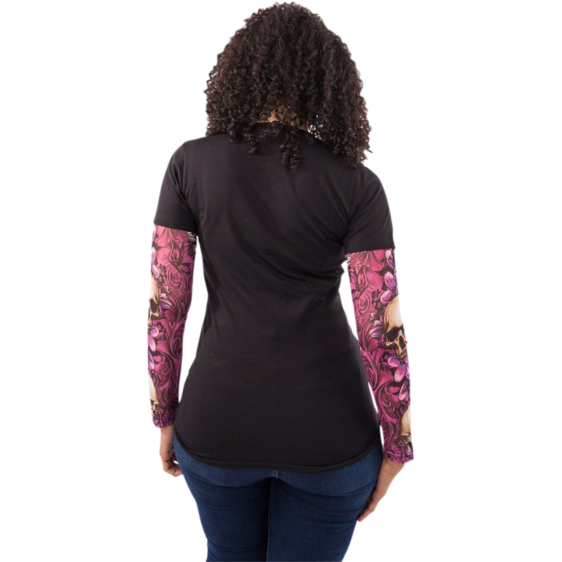 LETHAL THREAT TEE LS WM BLOSS BK/PK MD LA20644M