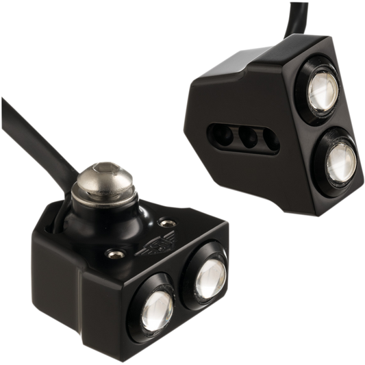 JOKER MACHINE DUAL RAT EYE SIDE MOUNT T/S AMBER BLACK (PR) 05-208-AB
