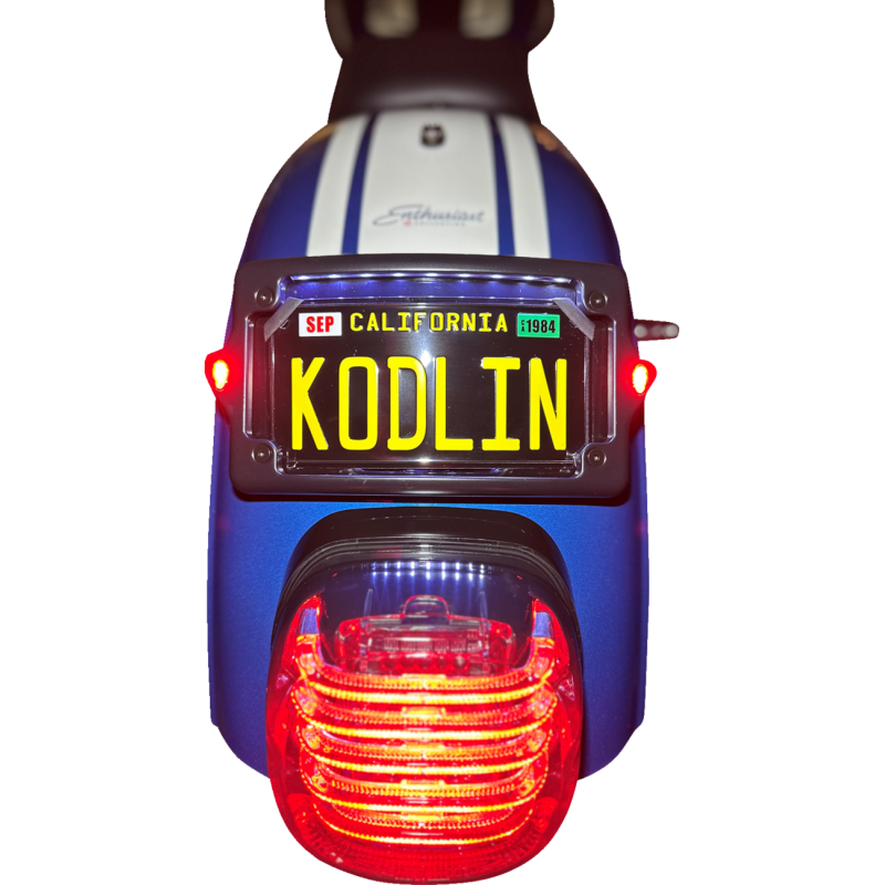KODLIN CURVED 3-BOLT MOUNTED ELYPSE 3-1 LICENSE PLATE KIT, BLACK KUS20350