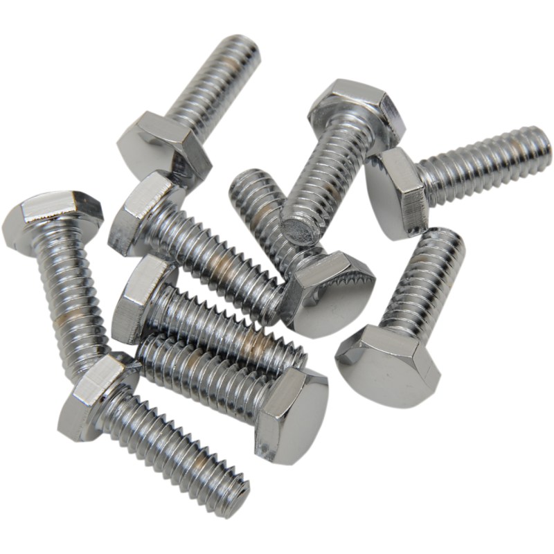 DRAG SPECIALTIES 1/4-20X5/8 HEX BOLT COARSE (10) CY-CHROME MPB113
