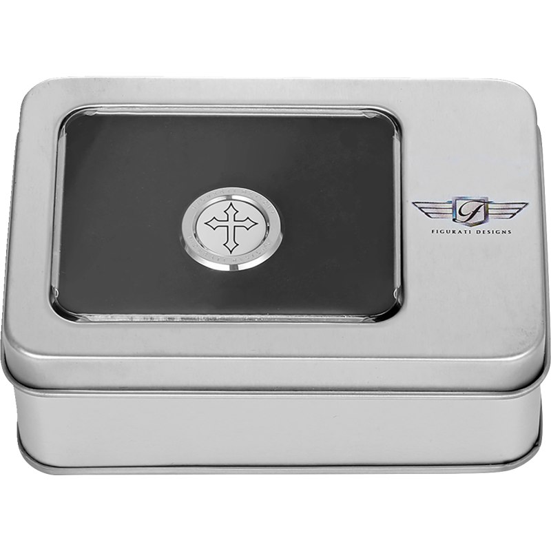 FIGURATI DESIGNS HEEL-TOE SHIFTER COVER SILVER WITH MALTESE CROSS FD41-HTSC-SS
