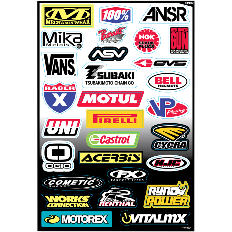 FACTORY EFFEX SPONSOR STICKER KIT "C" (07 DESIGN) 10-68004