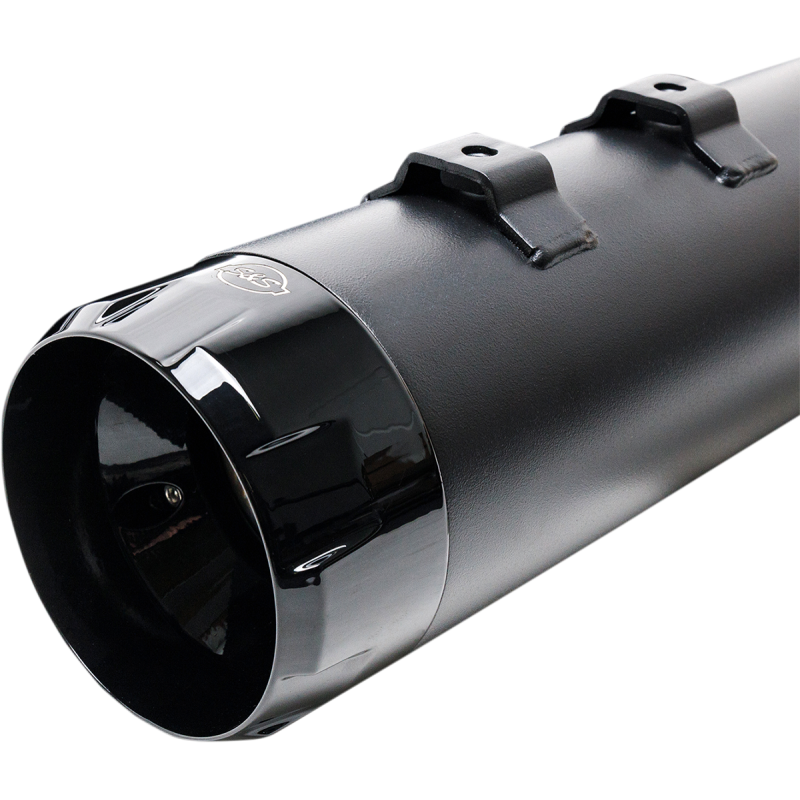 S&S CYCLE 17-19 4.5" MK45 FLHT BLK/CHR MUFF W/THRUST E CAP 550-0666