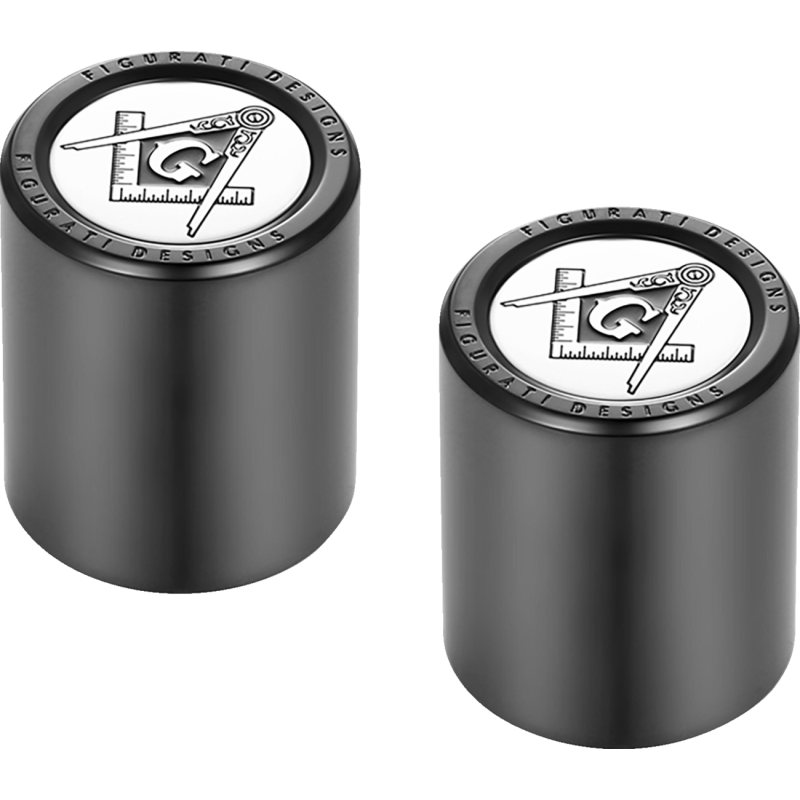 FIGURATI DESIGNS ND MAG DOCKING COVERS BLACK WITH MASONIC 25.2X32MM FD42-DC-25.2/32-BLK
