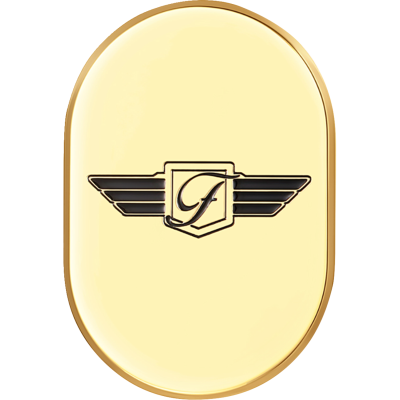 FIGURATI DESIGNS BACK FENDER COVER GOLD WITH FIGURATI DESIGNS LOGO-LEFT FD01-AC-GLD-LT