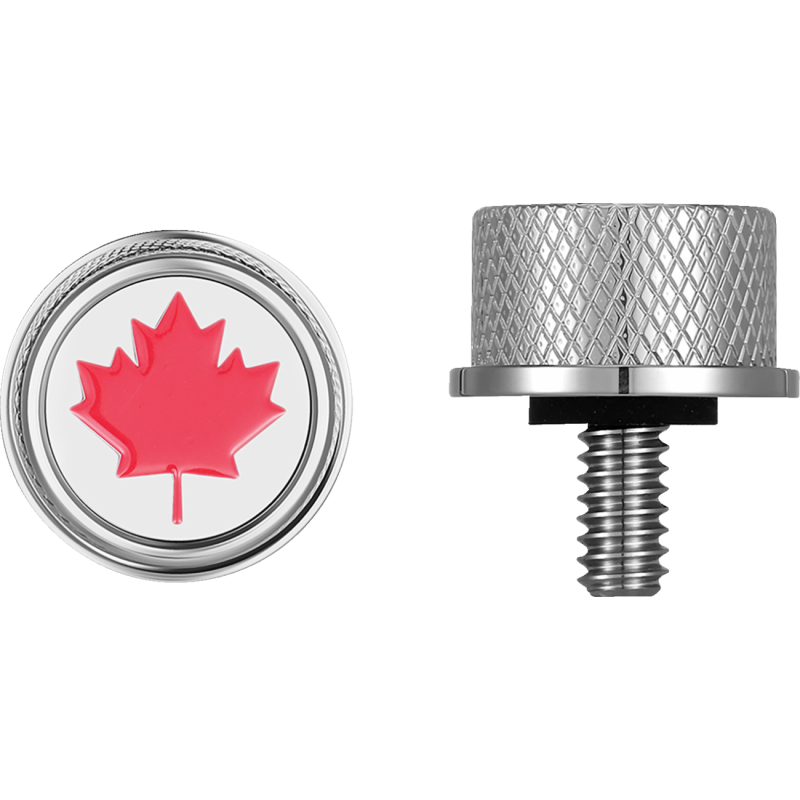 FIGURATI DESIGNS RED MAPLE LEAF SEAT SCREW SILVER FD03-SEAT_SCREW-SS