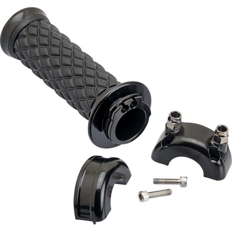 BILTWELL GRIPS ALUMICORE CSTM BLK 6606-201-01
