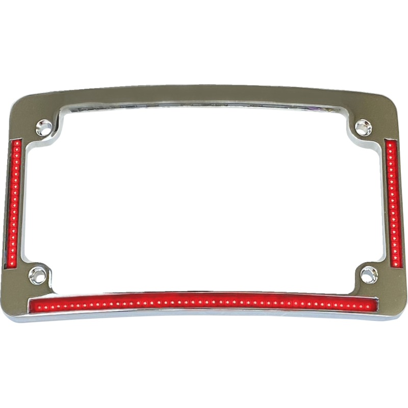 CUSTOM DYNAMICS FRAME LIC W/ RED LED CHR TF08-C