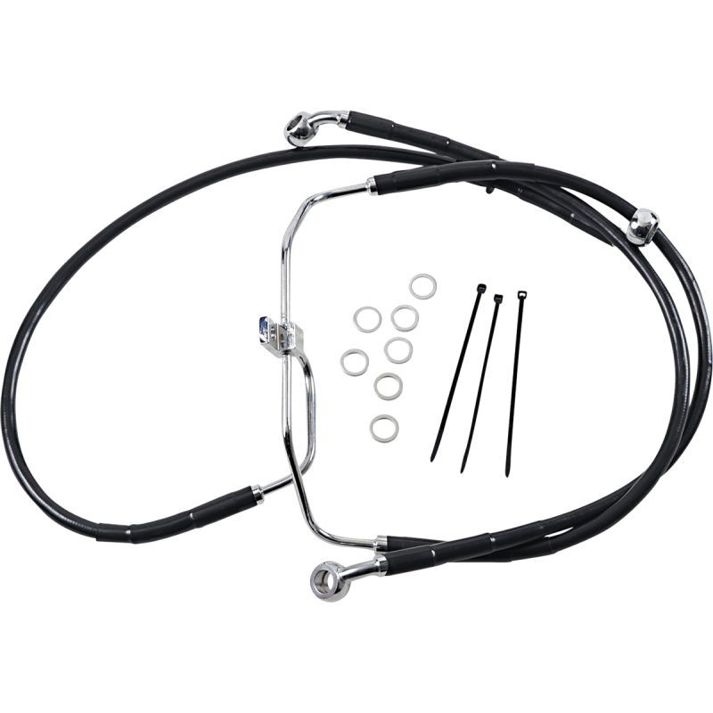 DRAG SPECIALTIES 08-17 FXDF FRT S/B BRAKE LINE KIT +4 660325-4BLK