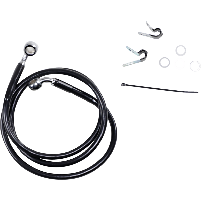 DRAG SPECIALTIES 04-10883C/1200C +4 BLK FRT BRK LINE KIT 660310-4BLK