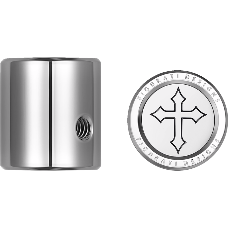 FIGURATI DESIGNS HEEL-TOE SHIFTER COVER SILVER WITH MALTESE CROSS FD41-HTSC-SS