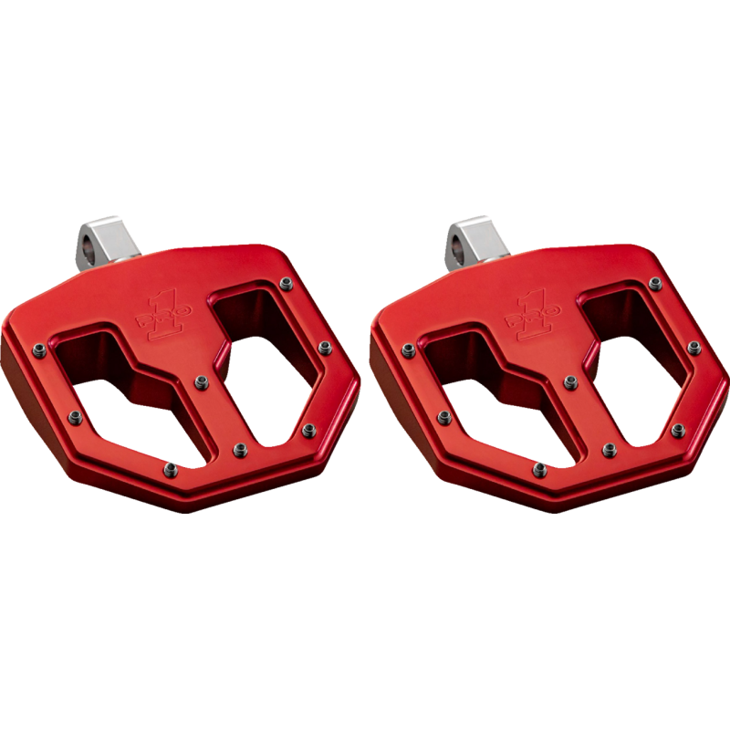 PRO-ONE PERF.MFG. PRO PEG, BMX V1, BILLET MINI FLOORBOARDS, RED ANODIZE 500761R