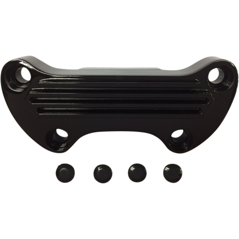 DRAG SPECIALTIES 74-UP GL/BLK H/BAR CLAMP W/SKIRT FINNED 03-0106SB