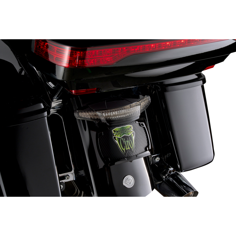 CIRO LLC TAILIGHT/LICENSE PLATE MOUNT - SMOKE LENS - BLACK 40454