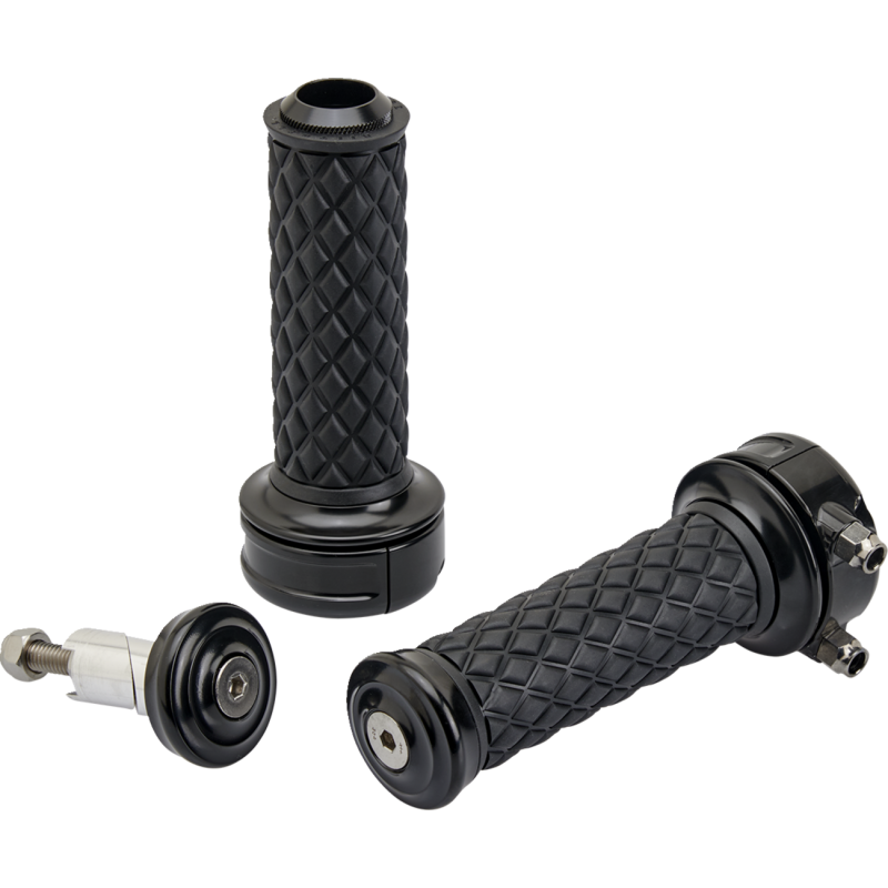 BILTWELL GRIPS ALUMICORE CSTM BLK 6606-201-01