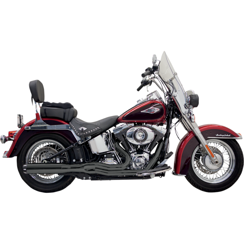 BASSANI XHAUST 86-17 SOFTAIL B1 POWER 2:1 FS BLACK 1S18RB