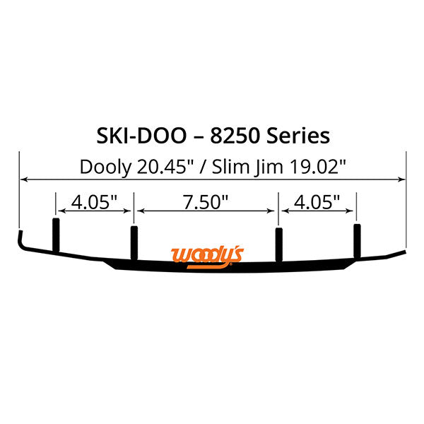 WOODY'S DOOLY CARBIDE RUNNER 4" SKI-DOO DS4-8250