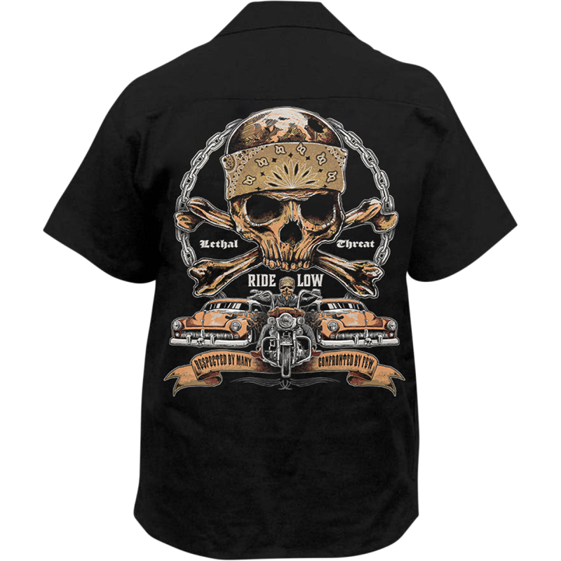 LETHAL THREAT SHIRT RIDE LOW BLK MD HW50217M